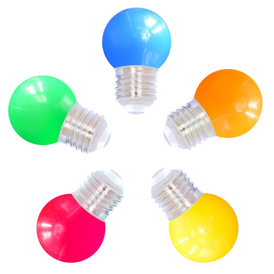Partylampor 5 st olika färger blandade lampor - 5-pack