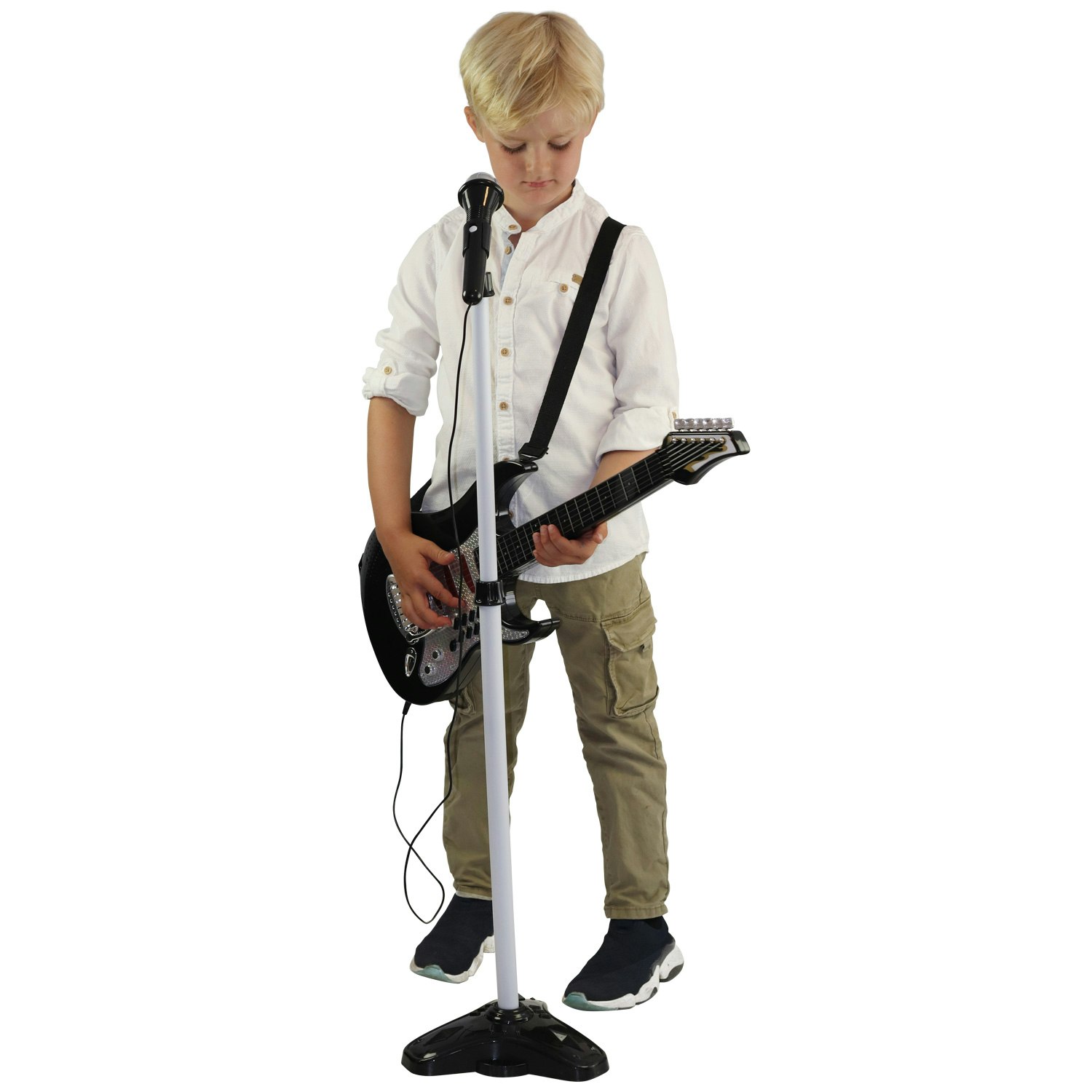 Elektrisk gitarr med mikrofon & stativ - Ly.se - Smarte ting til de bedste  priser