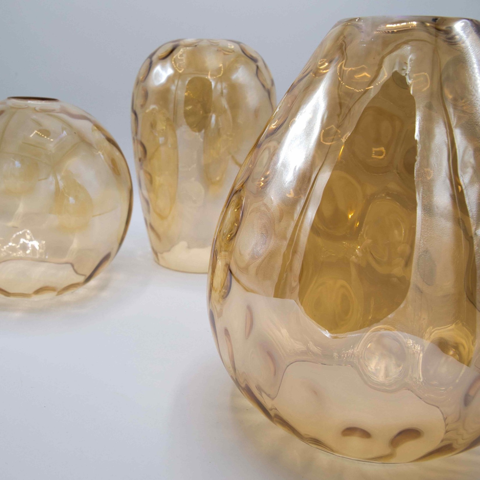Design taklampa i bärnstensfärgat glas med 3 lampor -  Verona