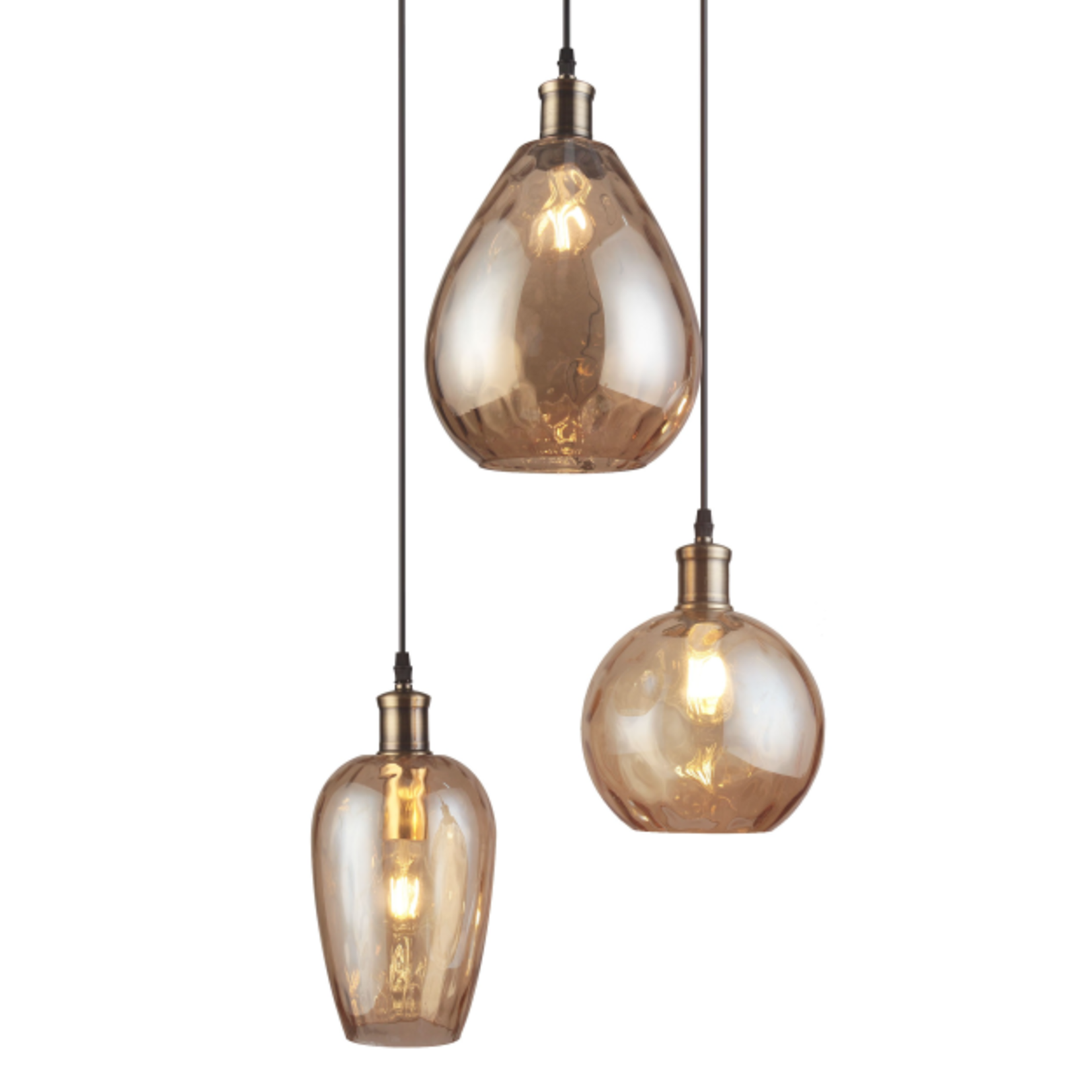 Design taklampa i bärnstensfärgat glas med 3 lampor - Verona - Ly.se -  Smarta saker till de bästa priserna