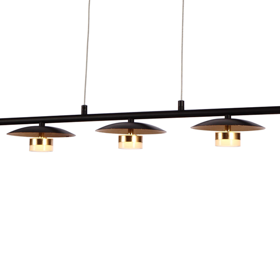 Modern taklampa svart och guldfärgad 5 lampor - Martha