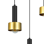 Hängande taklampa svart och guldfärgad med 3 lampor - Chantal