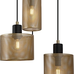 Modern taklampa svart och guldfärgad 3 lampor