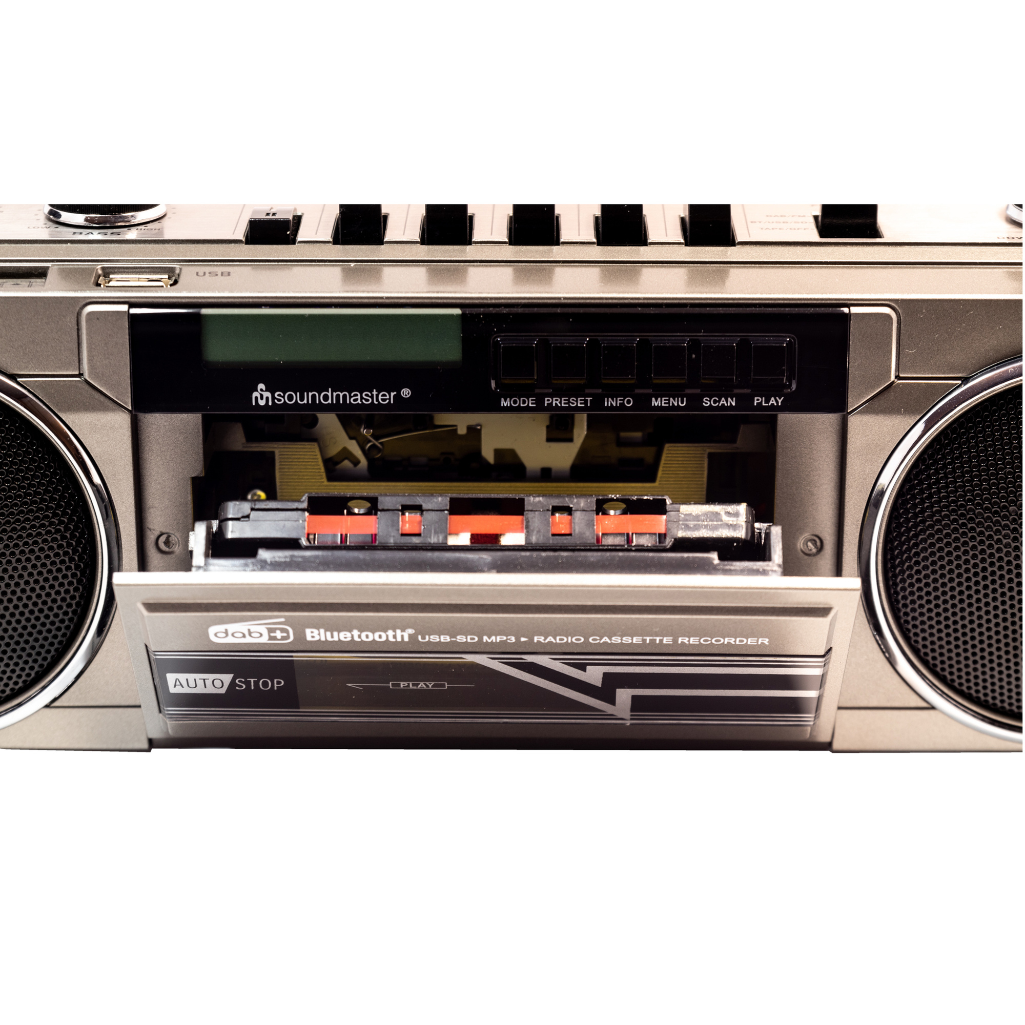 Soundmaster SRR70TI Retro Kassettradio med Bluetooth USB/SD