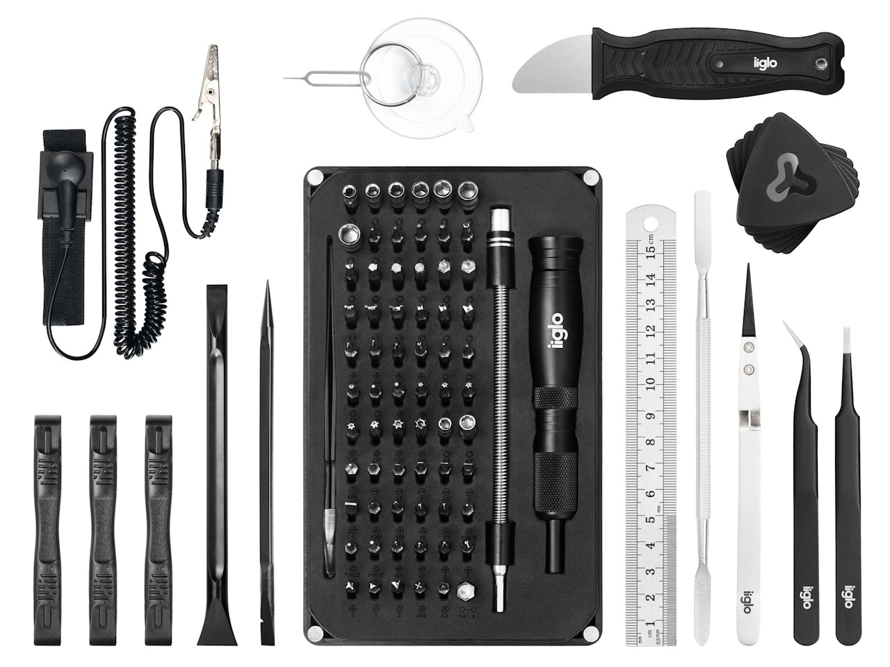 Iiglo Verktygssats 90 delars - för reparation av mobil, surfplatta, PC, elektronik
