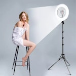 LED ringlampa med stativ för foto och selfies - 210 cm
