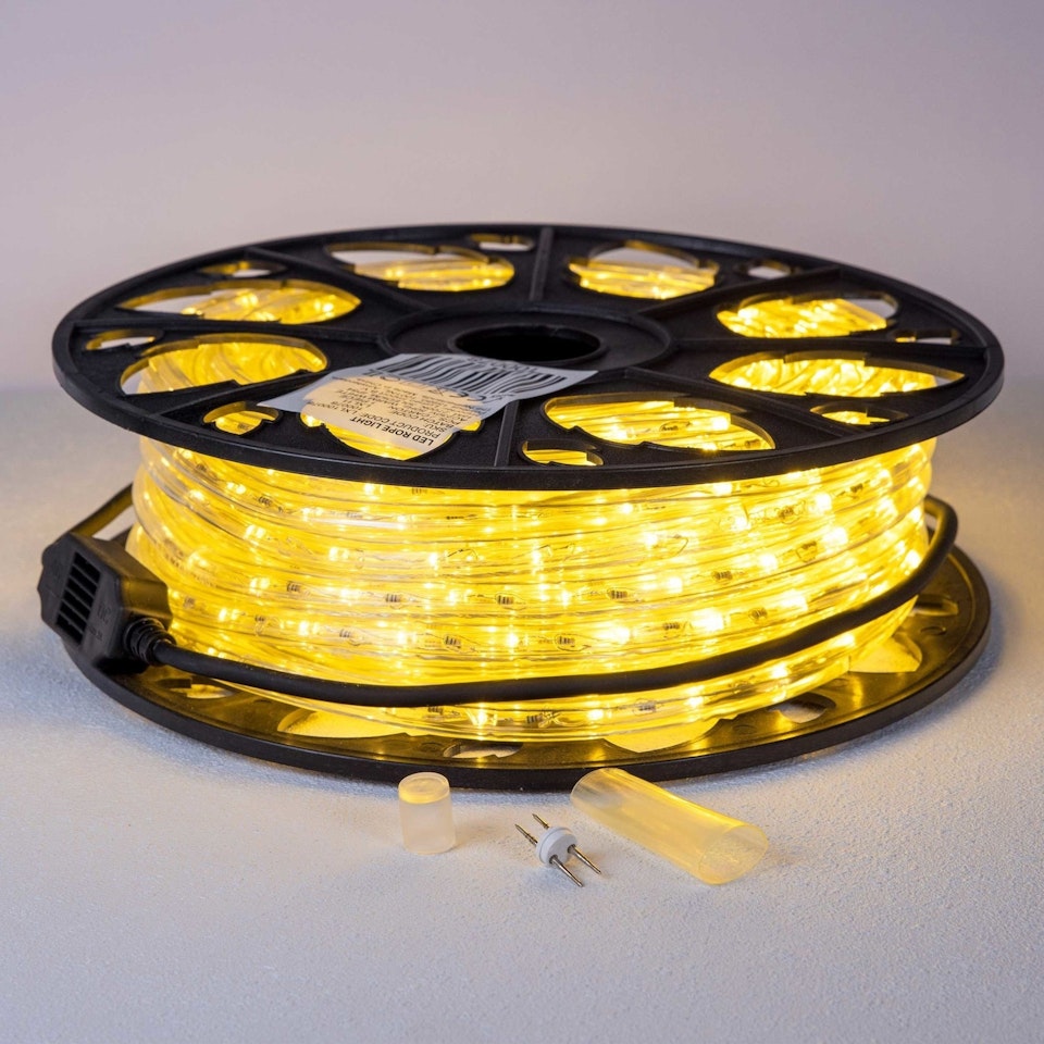 Rund dimbar ljusslang - ljusband på 25 meter med 13 mm lysdioder 2700K varmvit
