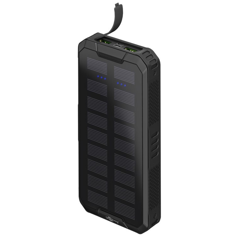 Goobay powerbank på 20,000 mAh med solpanel