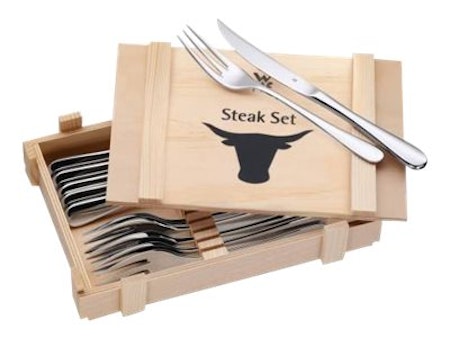 WMF - Steak kniv- och gaffel set - 12 st i rostfritt stål