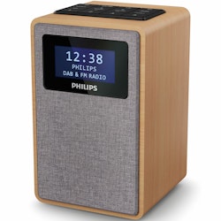 Philips TAR5005/10 Radio med trähölje. Klocka och 20st snabbval