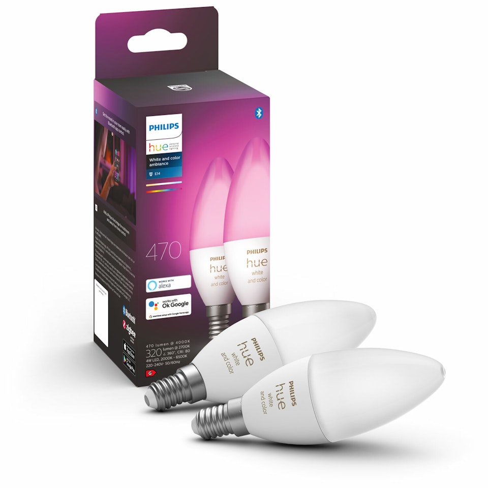 Philips Hue White Color Ambiance E14 Kron 2-pack