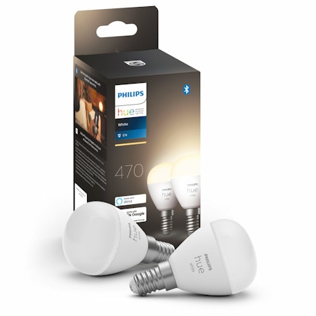 Philips Hue White E14 P45 Klot 2-pack