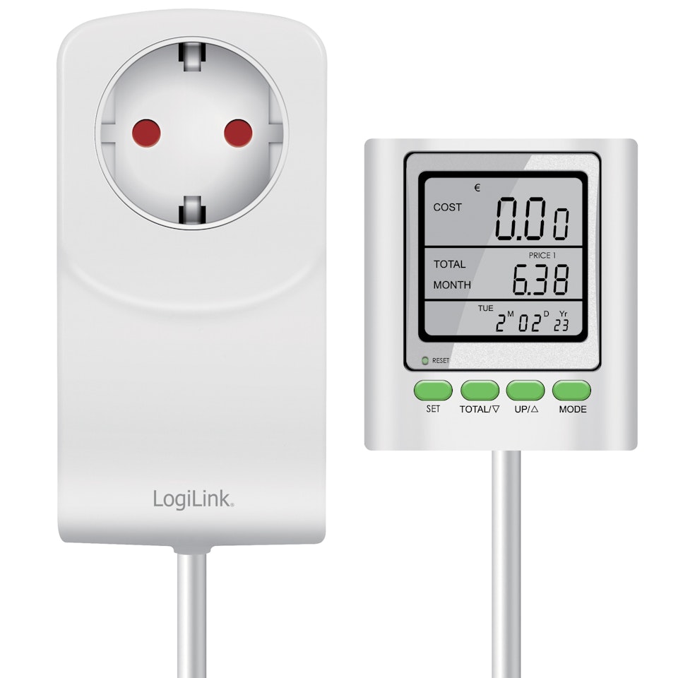Logilink Energimätare med kostnadsberäkning - Extern display