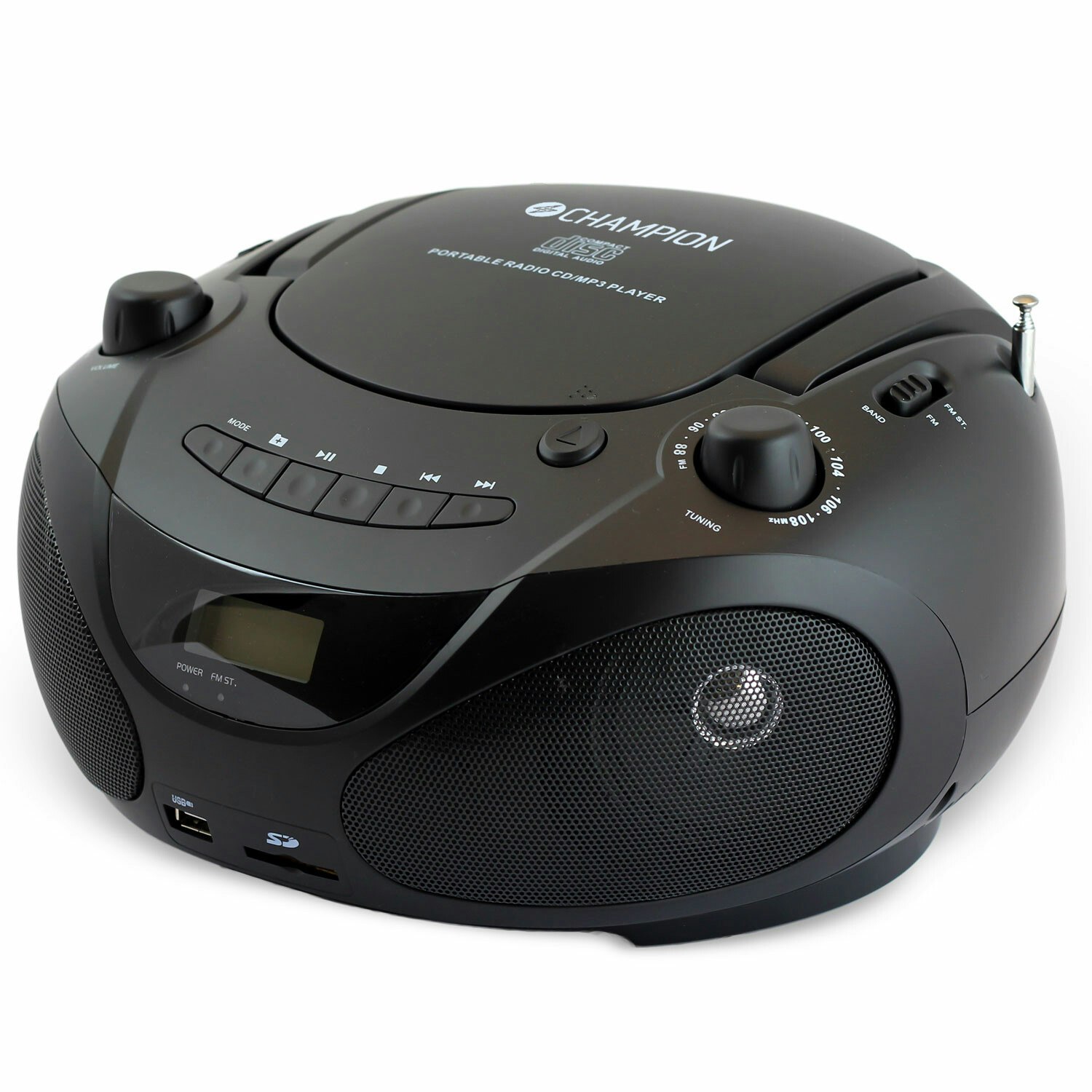 Champion Boombox CD/Radio/MP3/USB Black