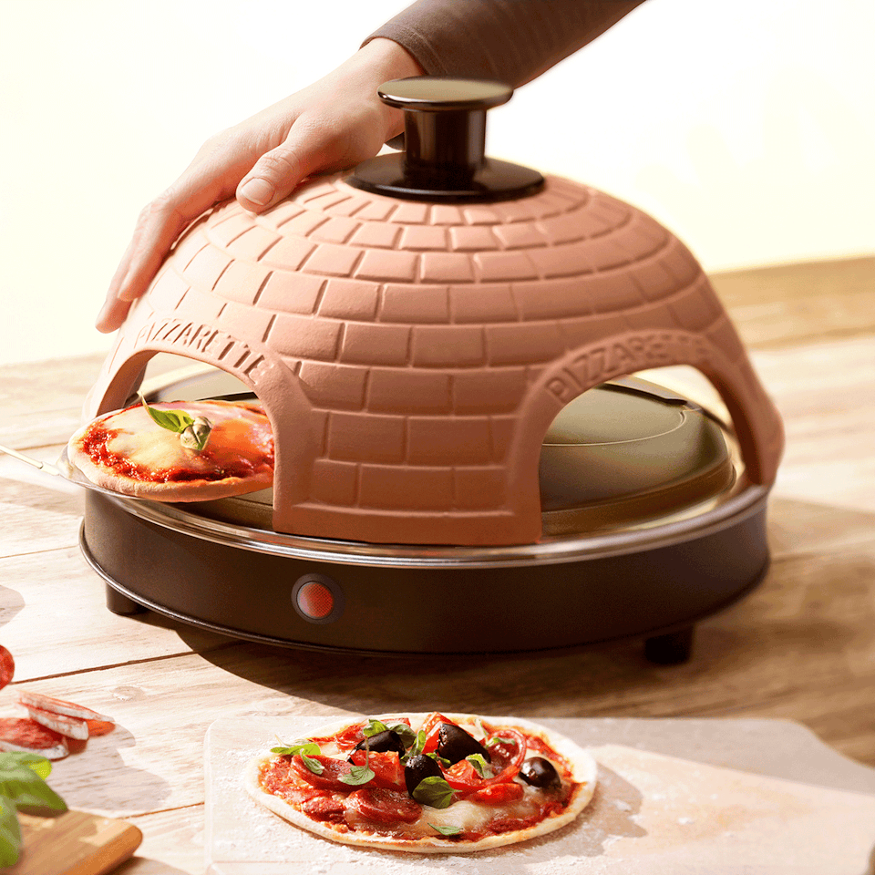 Emerio Pizza Maker Terracotta inklusive 4st pizza spadar