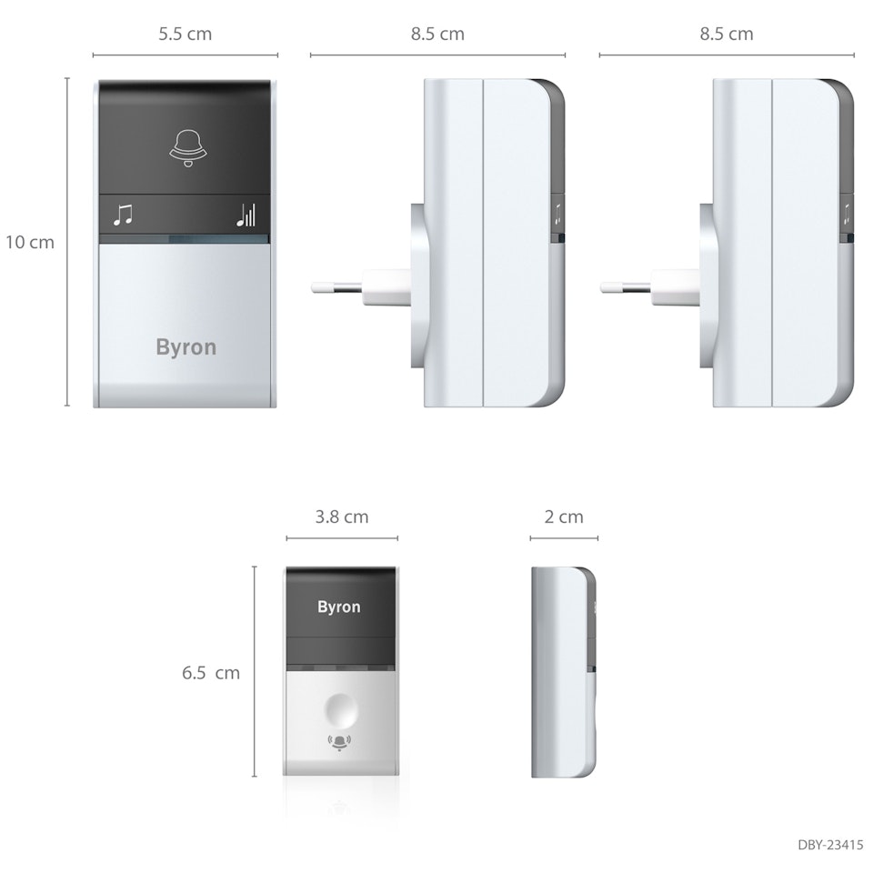 Byron Trådlös dörrklocka Kinetic x2 mottagare