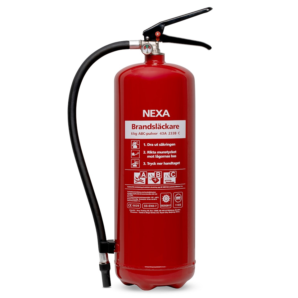 NEXA Brandsläckare Röd 6kg 43A