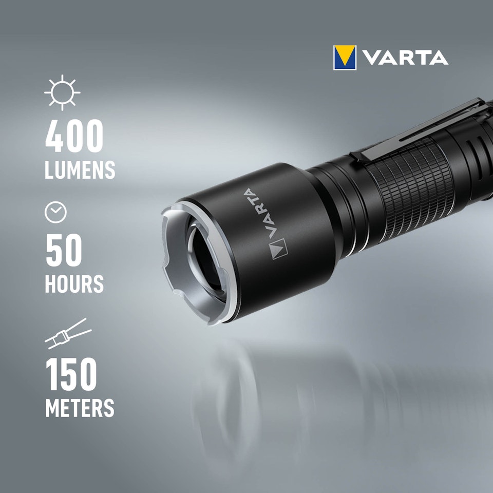 Varta Aluminium Light F30 Pro Ficklampa 400 lumen
