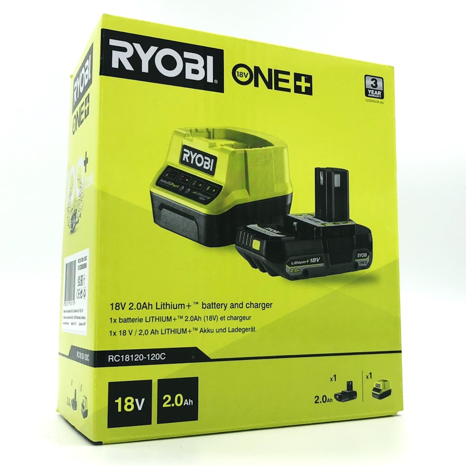 Ryobi RC18120-120C One+ 18V Li-Ion 2,0Ah Batteri och laddare