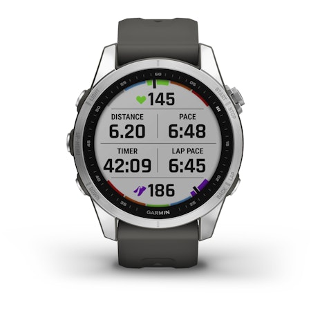 Garmin fenix 7S 42 mm svart silver sportklocka