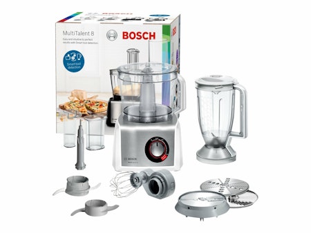 Bosch MultiTalent 8 MC812S814 Köksmaskin 3,9 liter Borstat rostfritt stål/vit