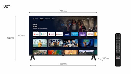 TCL 32S5400A 32" 720p borstad mörk metall