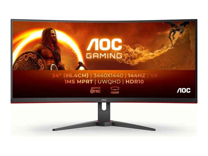 AOC Gaming CU34G2XE/BK 34″ 3440 x 1440 (UltraWide) HDMI DisplayPort 144Hz