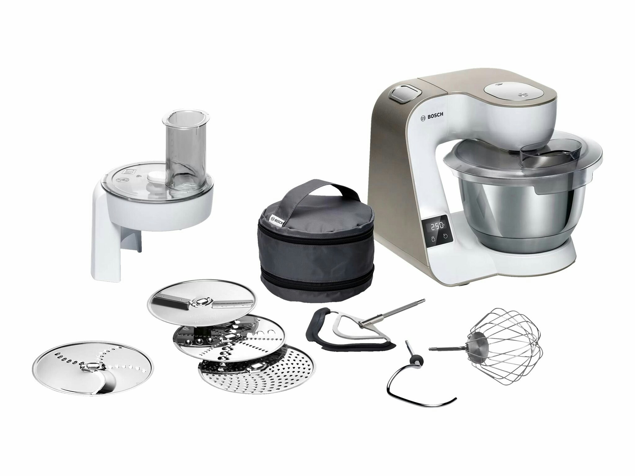 Bosch MUM5 MUM5XW10 Köksmaskin med våg 3,9 liter Vit/champagne