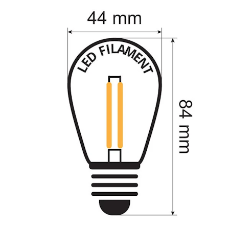 E27 Varmvit LED-lampa 2W med dubbeltråd, dimbar