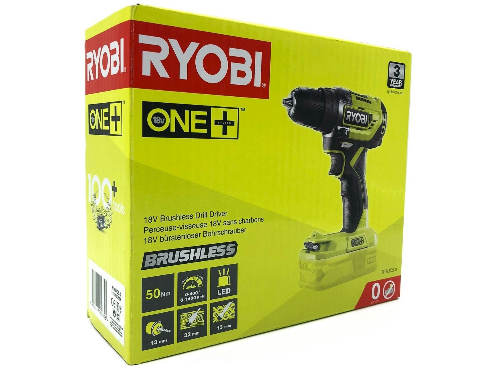 Ryobi One+ R18DD5-0 Borr/skruvdragare – Utan batteri