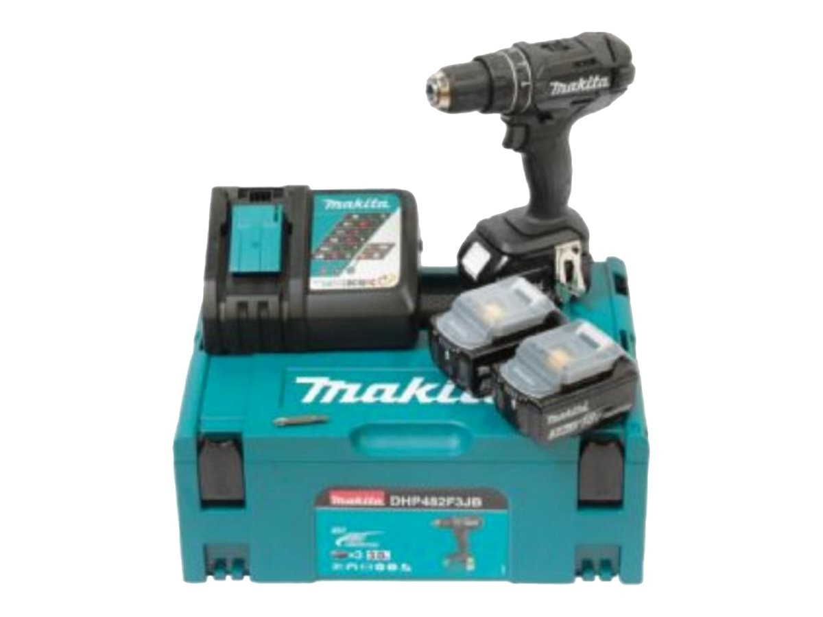 Makita DHP482F3JB Slagborrmaskin – 3 st batterier ingår 18V – laddare