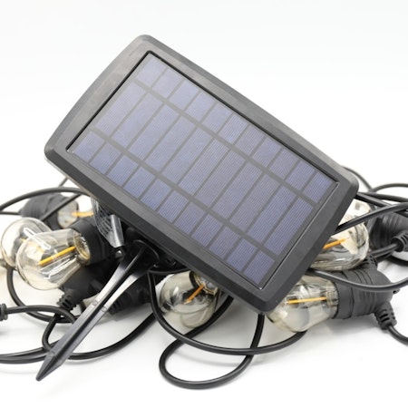Ljusslinga Solcell utomhus - 10 meter med 10 st utbytbara glödlampor 3 watt