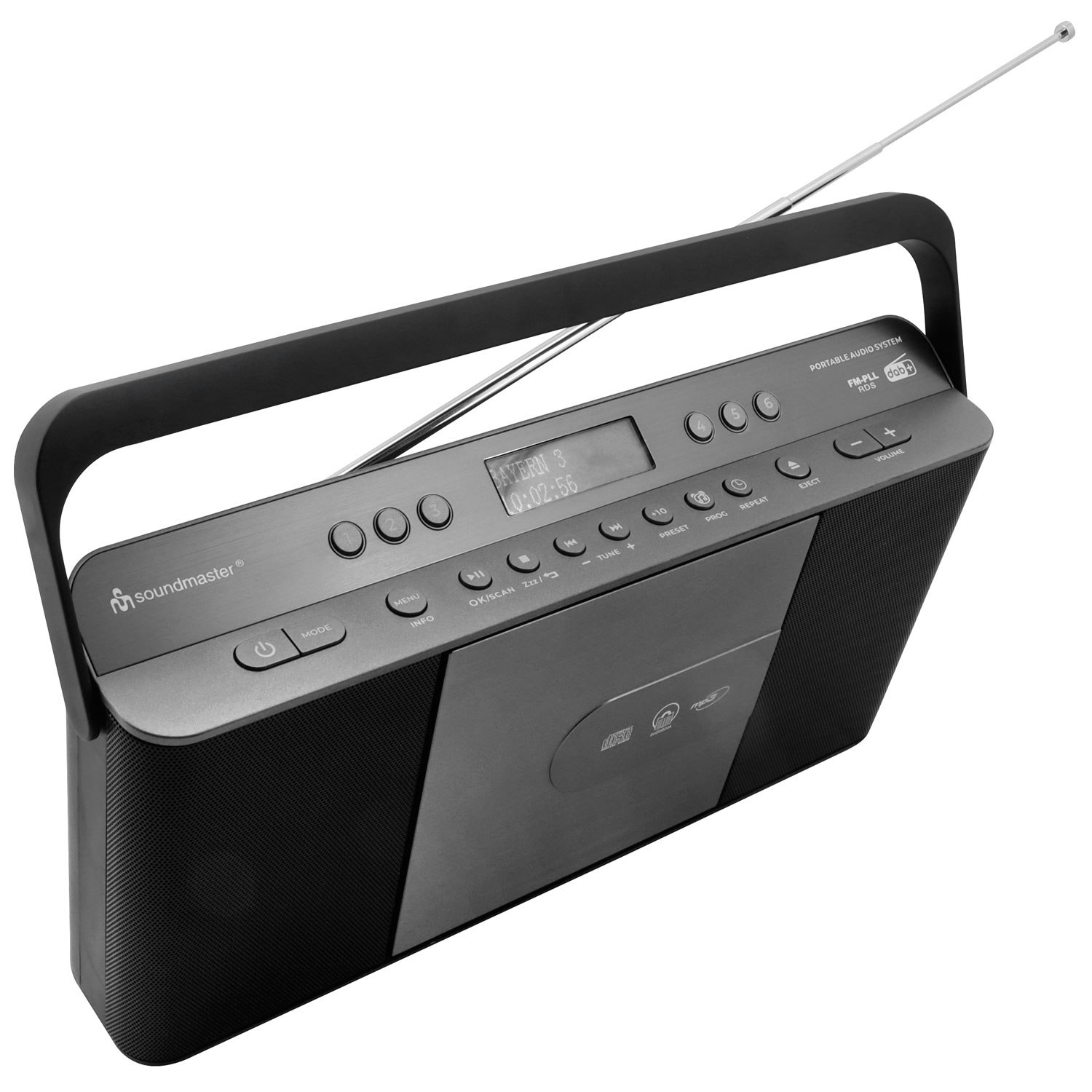 Soundmaster Bärbar radio med snabbval och CD-spelare – RCD1870SW