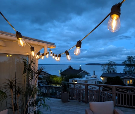 LY Sweden Premium ljusslinga solcell med solpanel 10-20 m med 10-30 utbytbara ledlampor - solcellsbelysning