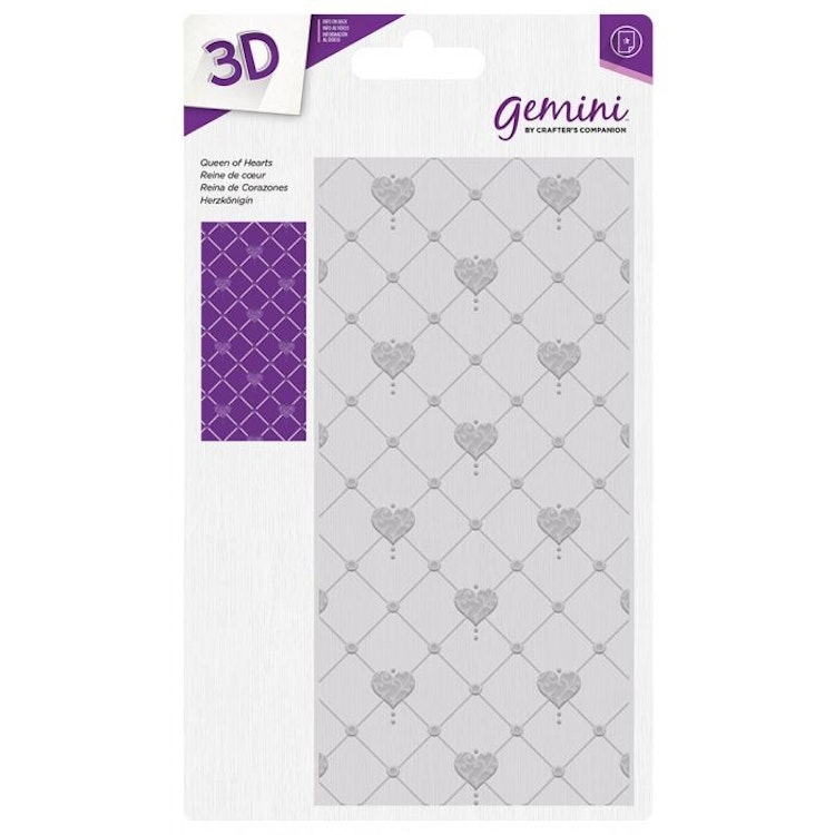 Gemini Queen of Hearts 3D Embossing Folder (GEM-EF-3D-QUE)