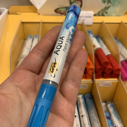 Cyan blå penna med penselspets