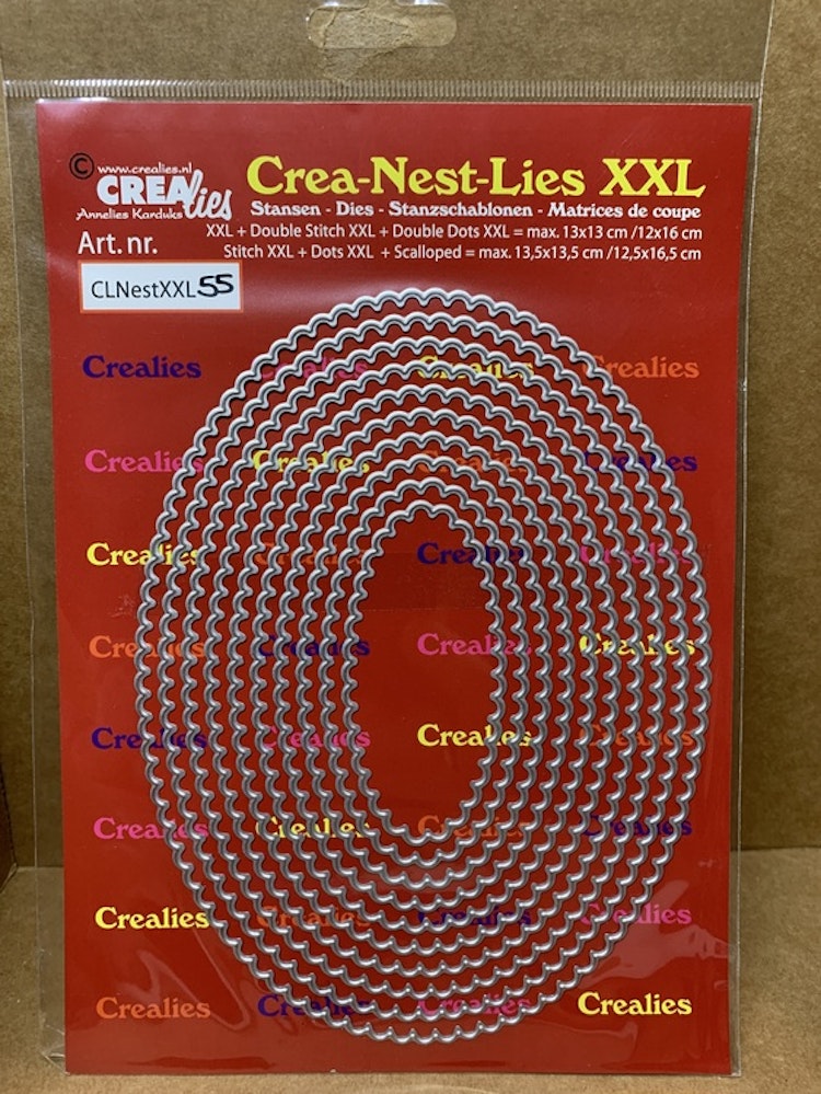 Dies Crea-Nest-Lies XXL mått på den största: ca 16,5x12,5 cm