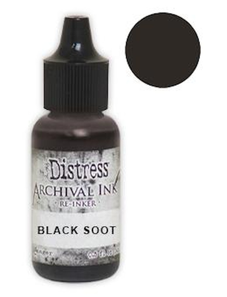 Tim Holtz® Distress Archival Re-Inker Black Soot .5 oz