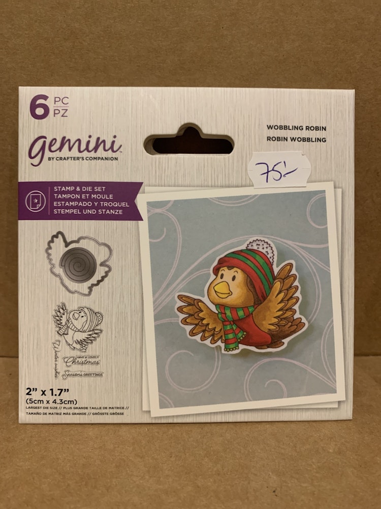 Wobbling Robin stamp and die set GEM-STD-WOBROB