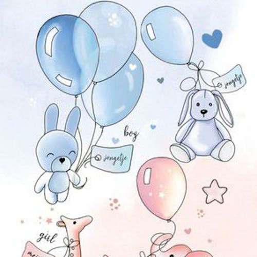 CraftEmotions clearstamps A6 - Baby cuddly toys and balloons GB