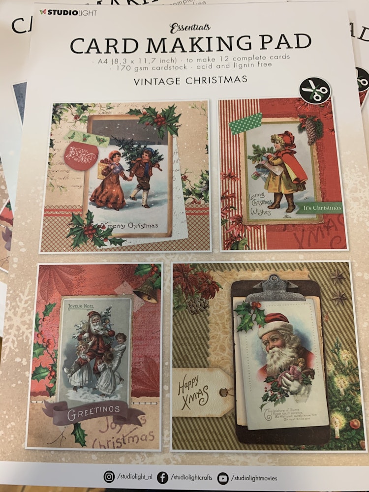 Cardmaking pad - vintage christmas