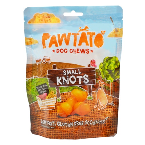 Utgånget! Benevo Pawtato Knots Small 150g