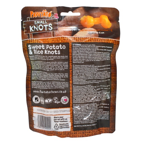 Utgånget! Benevo Pawtato Knots Small 150g