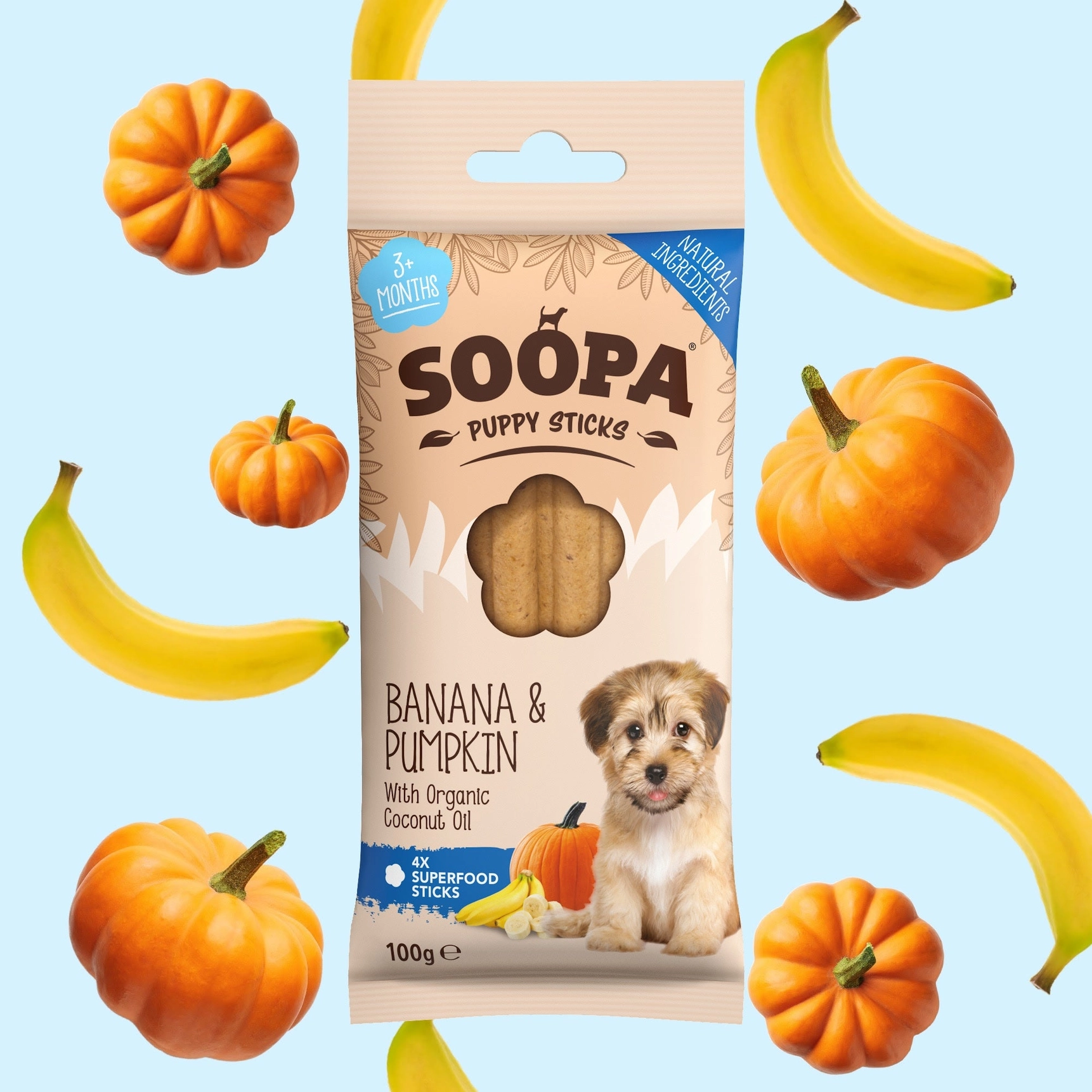 Soopa / Banana & Pumpkin Puppy Sticks