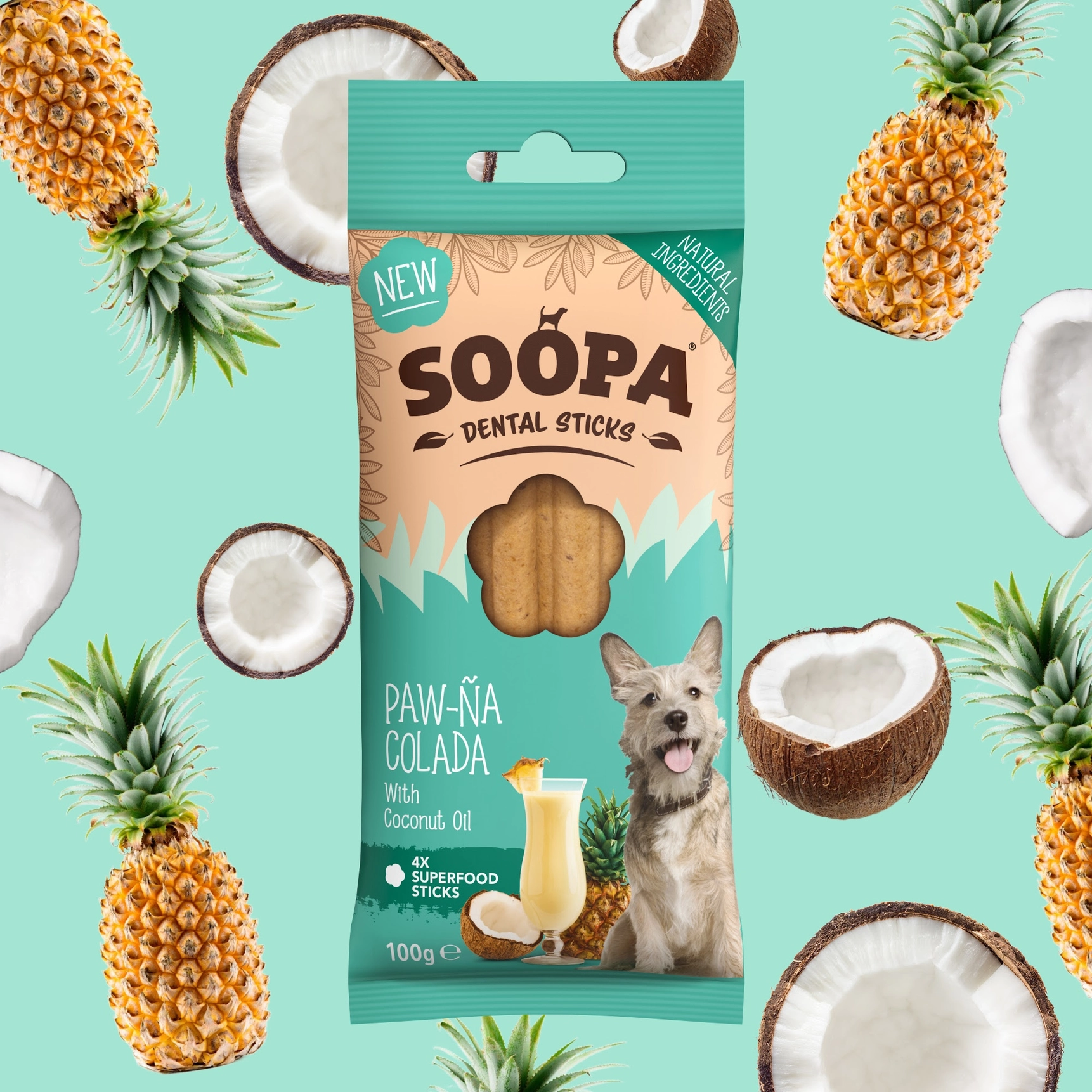 Soopa Dental Sticks / Paw-Na Colada 100g