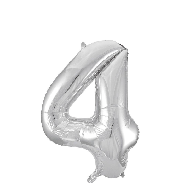 Folieballong Nr 4 Silver 86 Cm