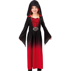 Röd och Svart Halloweenklänning Barn