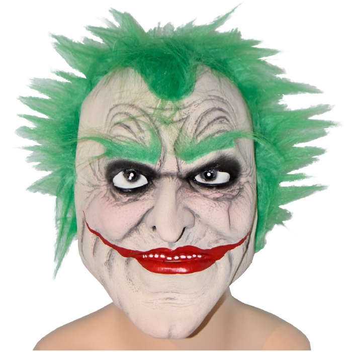 Clown mask latex Grönt hår