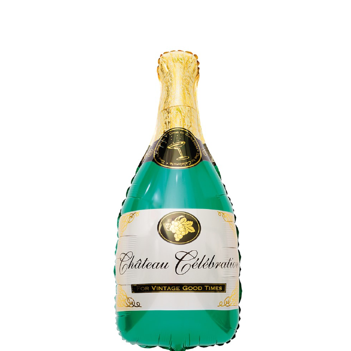Folieballong champagneflaska grön