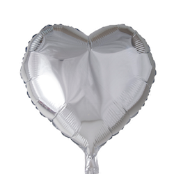 Folieballong hjärta Silver 46 cm